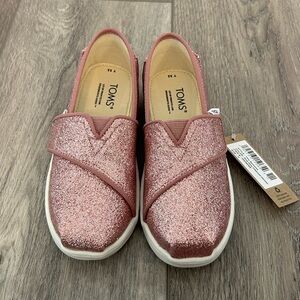 TOMS Belmont, Rose Gold Crackle Foil, Girls Size 11